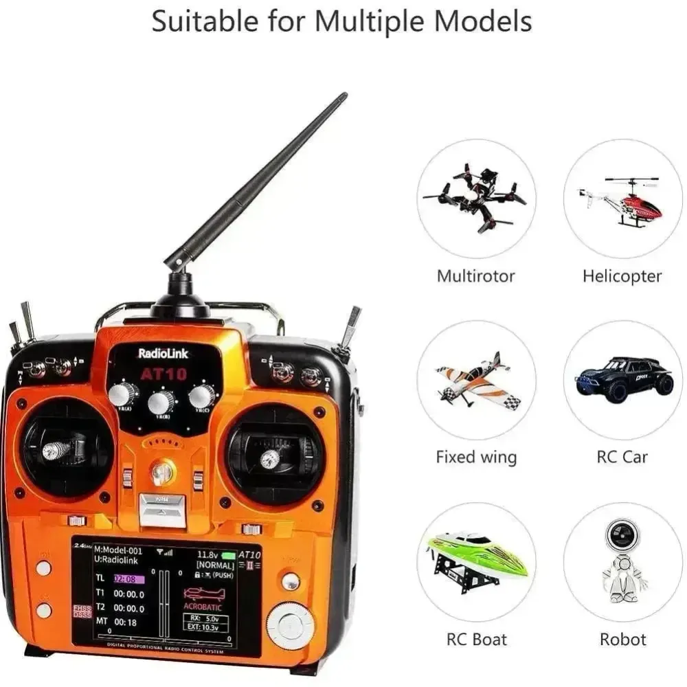 RadioLink AT10 II 2.4Ghz 10CH RC Transmitter Grey