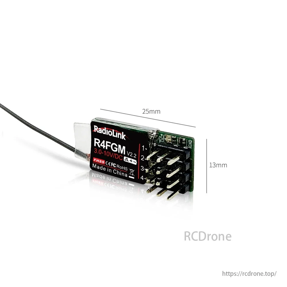 RadioLink R4FGM 4-Channel Mini Receiver Gyro 1:28 Pocket RC Cars