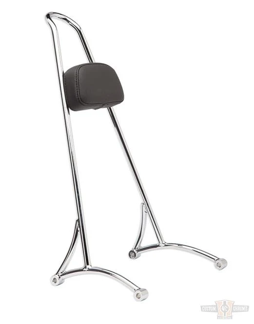 Burly, Sissy Bar, One-Piece , Tall, Incl. Pad, 8.25"x12.5"x24.75", Verchroomd Harley-Davidson