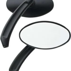 Oval Billet Mirror Ebbenhout Harley-Davidson