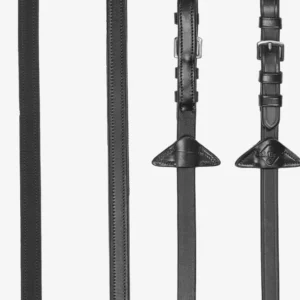 Natuurrubber Half lined Reins Black/Silver P compatible met BMW 3-serie