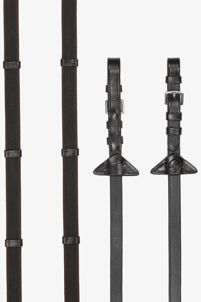 Rubber Grip Continental Reins Brown/Silver C