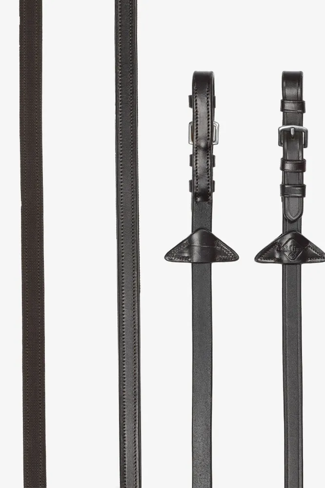 Rubber Half lined Reins Brown/Silver F