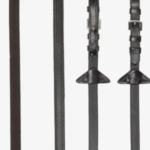Rubber Half lined Reins Brown/Silver P