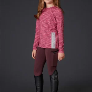 Flora Full Seat Tech Riding Tights Women Wijnrood 10 met bovenste bevestiging