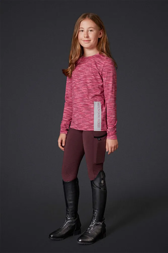 Flora Full Seat Tech Riding Tights Women Wijnrood 10 met bovenste bevestiging