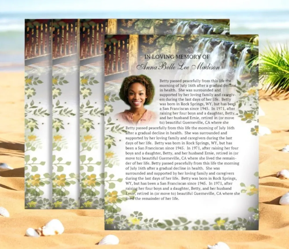 Serene Funeral Flyer Design & Print (Pack 50) gegalvaniseerd staal