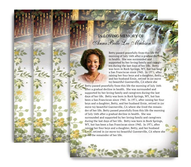 Serene Funeral Flyer Design & Print (Pack 50) gegalvaniseerd staal