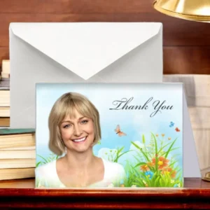 Springtime Funeral Thank You Card Design & Print (Pack 50) - Set voor vooras