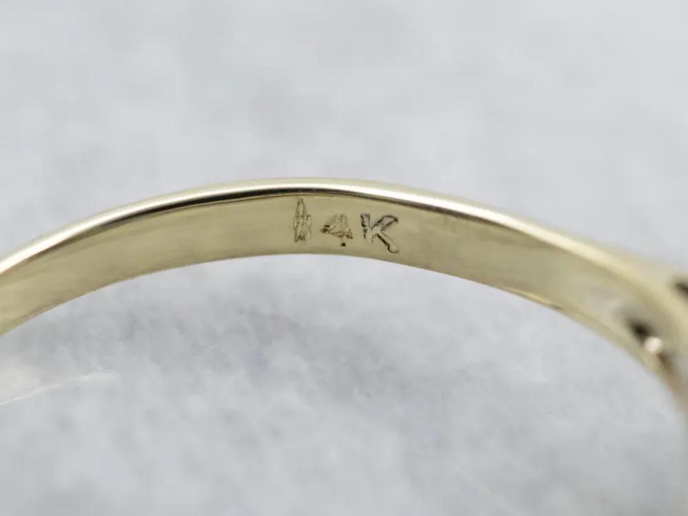 Antique Two Tone Verguld Diamond Engagement Ring