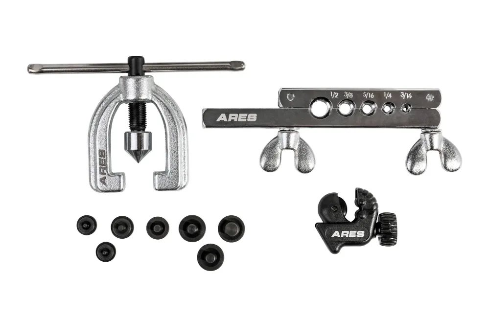 ARES 18019 - Double Flaring Tool Set Bijkomend Adapters zwarte poedercoating