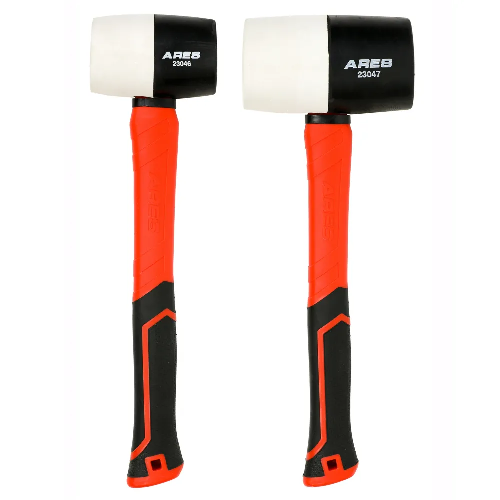 ARES 23059 - 2-Piece Fiberglass Handle Tweeling Faced Soft Mallet Set