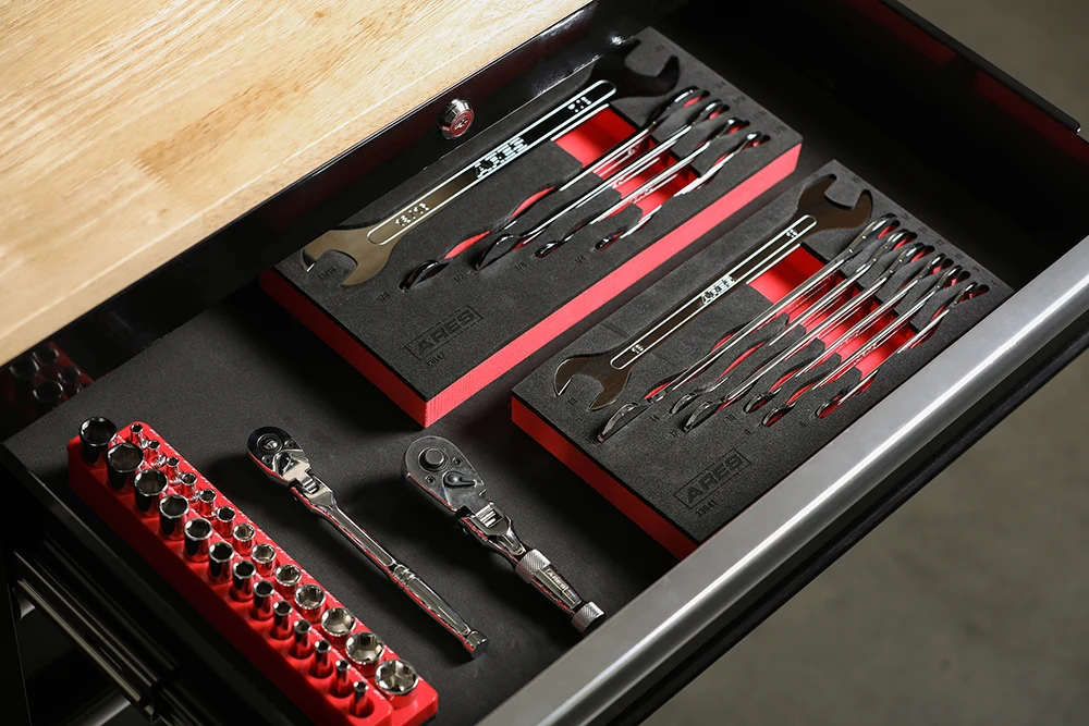 ARES 33041 - 7-Piece Metric Ultra-Thin Profile Dubbel Open-End Wrench Set