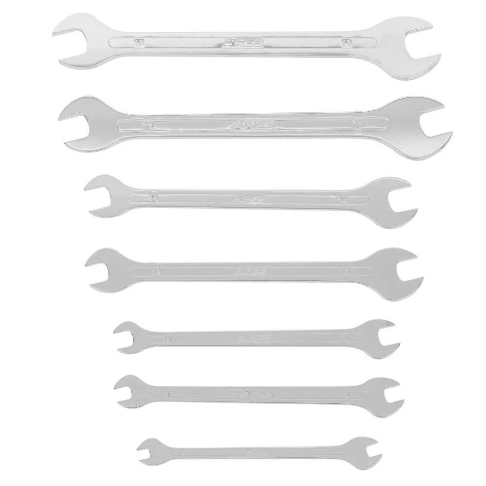 ARES 33041 - 7-Piece Metric Ultra-Thin Profile Dubbel Open-End Wrench Set