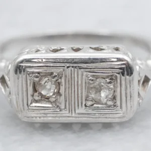Art Deco Double Old Mine Cut Diamond Ring