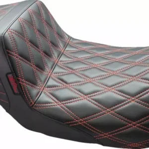 Asiento Delantero Con Cola Whip De Doble Diamante Con Hilo Rojo Para Harley Davidson compatibel met Ford Focus MK3
