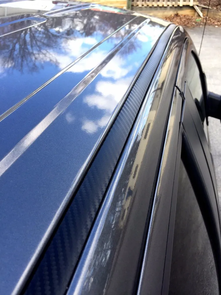 Black Carbon Fiber Roof Top Trim Molding Kit 2002-2008 Dodge Ram - 2 door