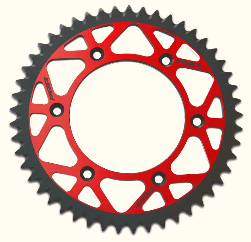 Corona PBR Twin Color rojo / negro 51 dientes aluminio ultra-light autolimpiable anodizado 520