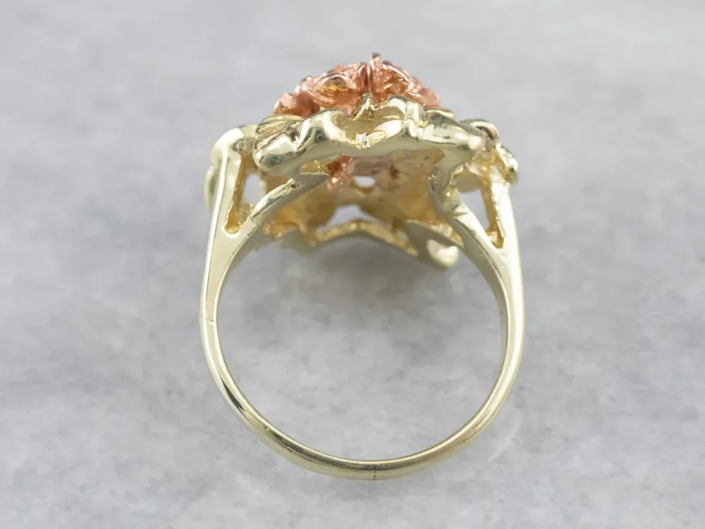 Diamond Bouquet Ring Two Tone Verguld