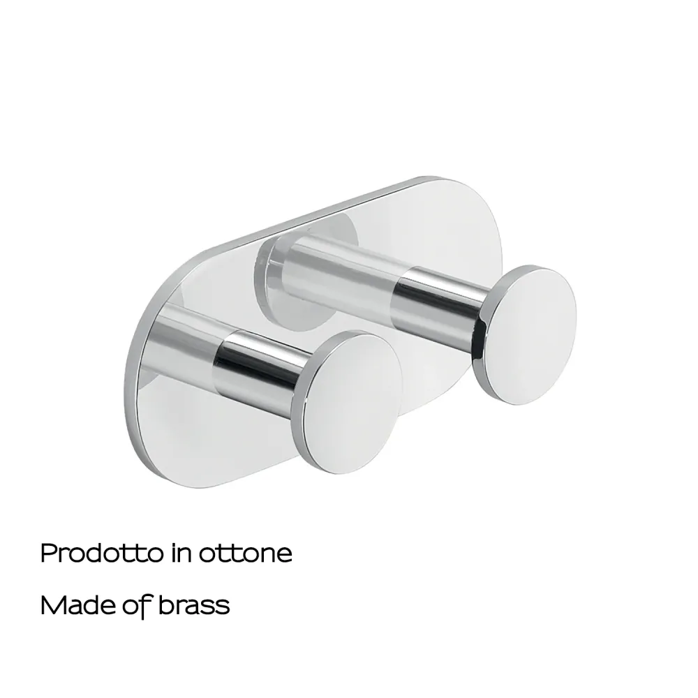 Double coat rack Gedy model Ustica Aluminum - Chrome-plated