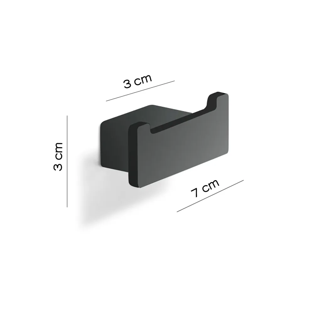 Double wall coat rack Gedy Lounge series - Matte Black