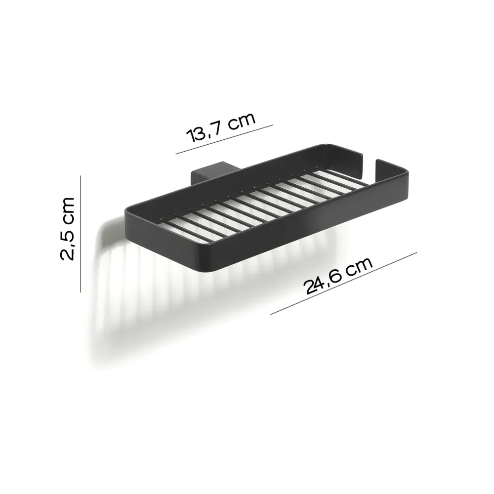 Double wall shower storage box Gedy Lounge series - Matte Black