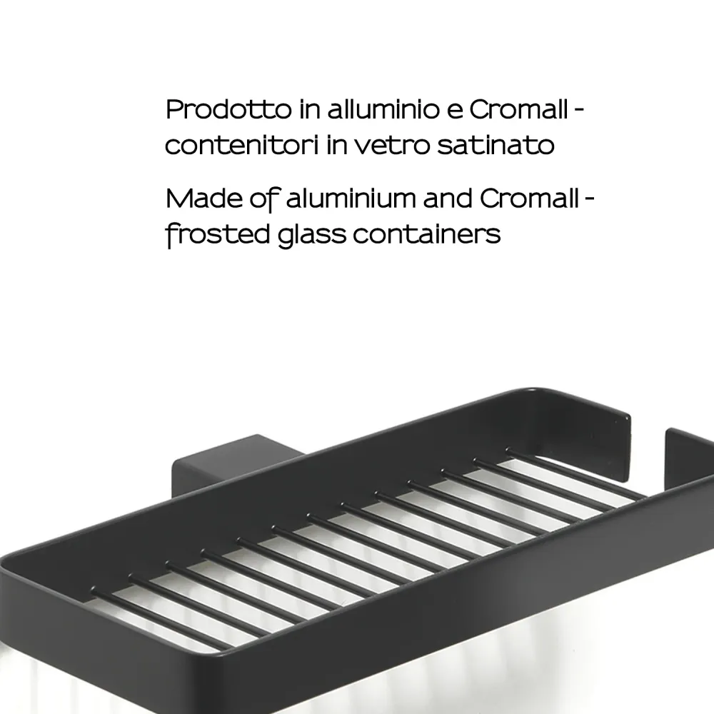 Double wall shower storage box Gedy Lounge series - Matte Black
