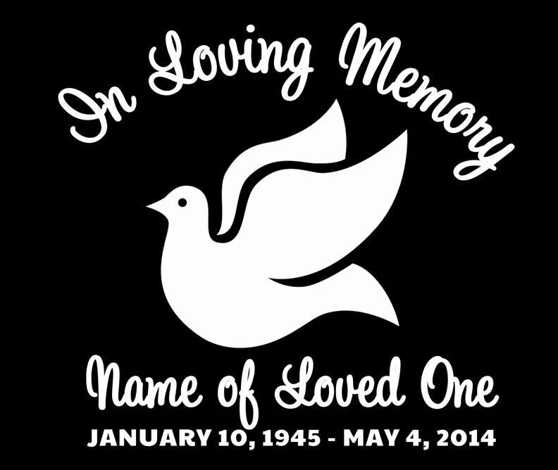 Dove Loving Memory Car Decal met bouten en moeren
