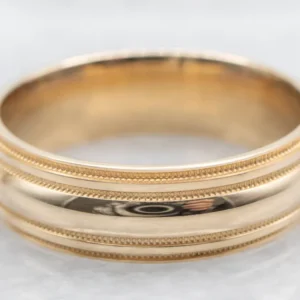 Dubbel Milgrain Edge Wedding Band