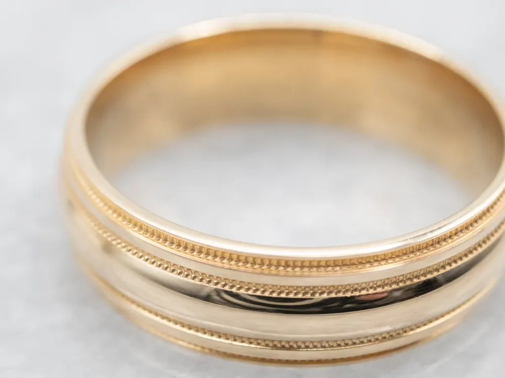 Dubbel Milgrain Edge Wedding Band