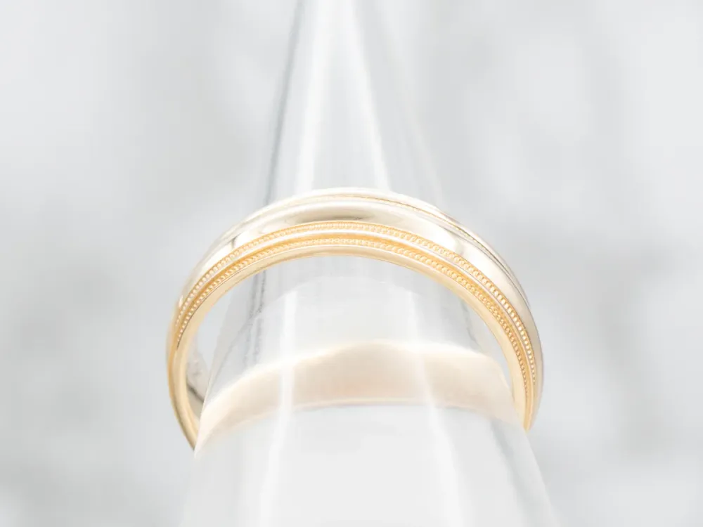 Dubbel Milgrain Edge Wedding Band