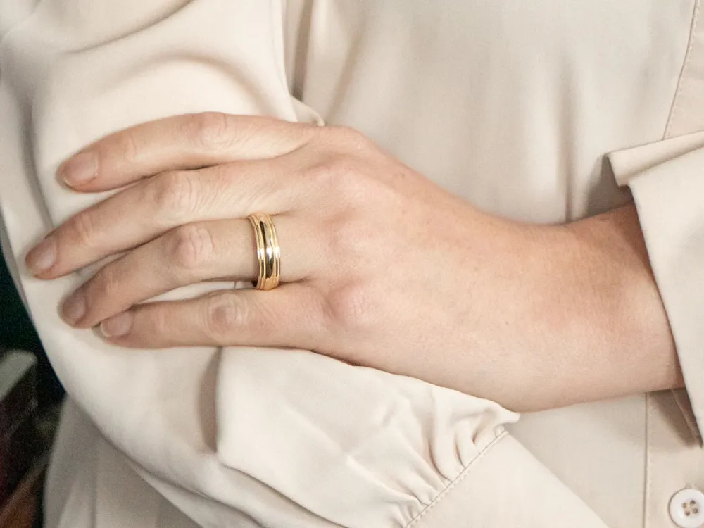 Dubbel Milgrain Edge Wedding Band