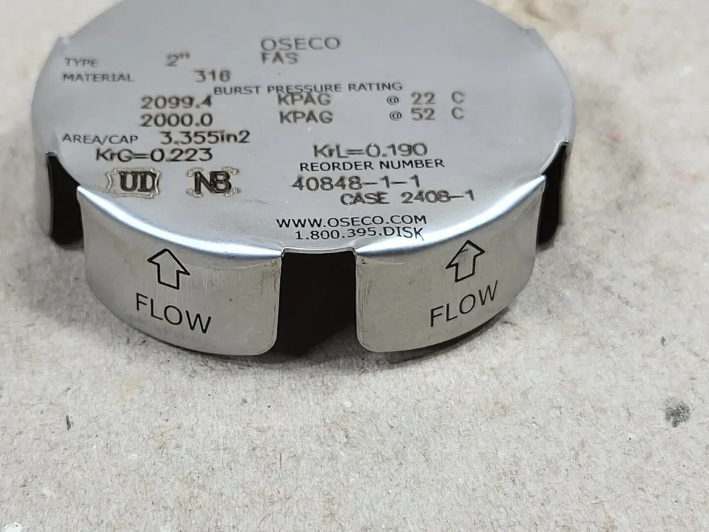 2" FAS Rupture Disc CRNOG0768.2