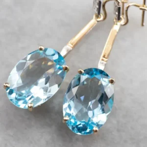 Floral Two Tone Verguld Topaz Drop Earrings voor terreinvoertuigen