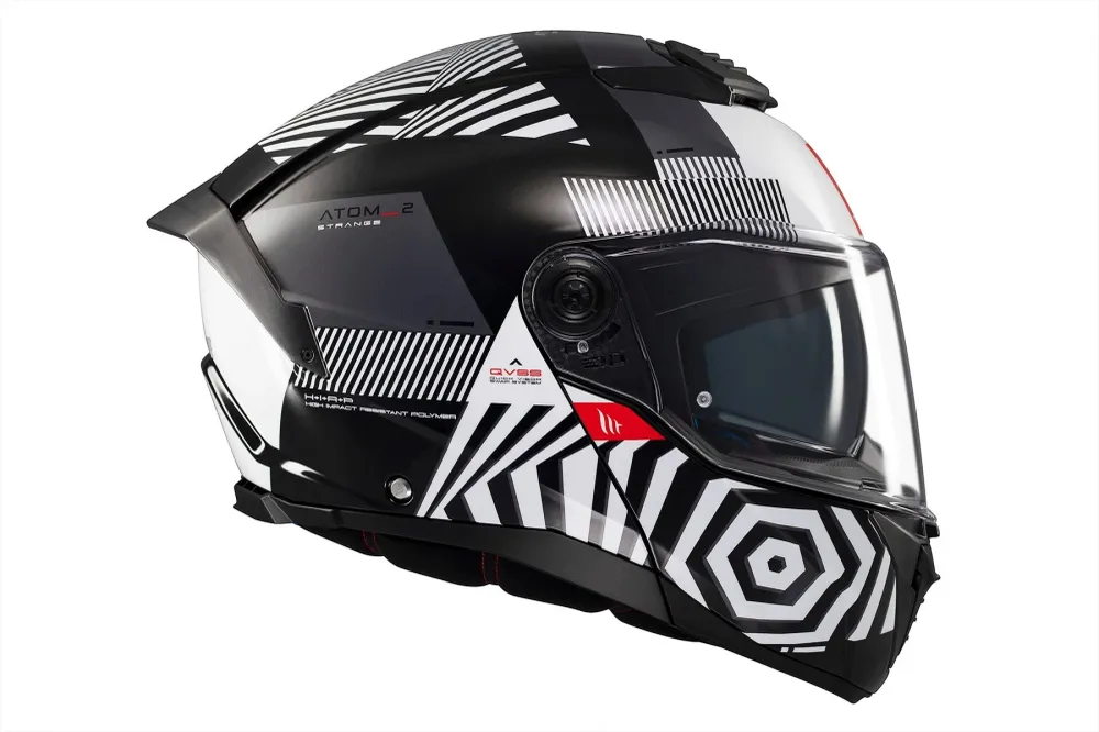 Gasdruk schokdemper MT Atom 2 Strange B2 con parte delantera abatible brillante Casco de motocicleta