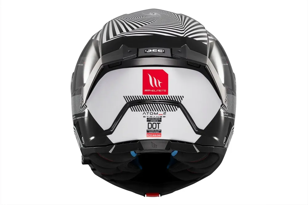 Gasdruk schokdemper MT Atom 2 Strange B2 con parte delantera abatible brillante Casco de motocicleta