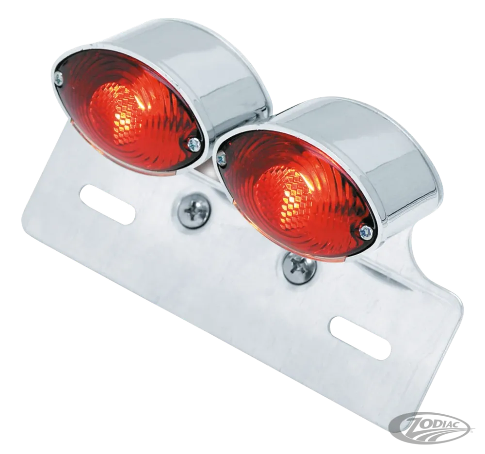 GZP Dual mini cateye taillight w/license Harley-Davidson