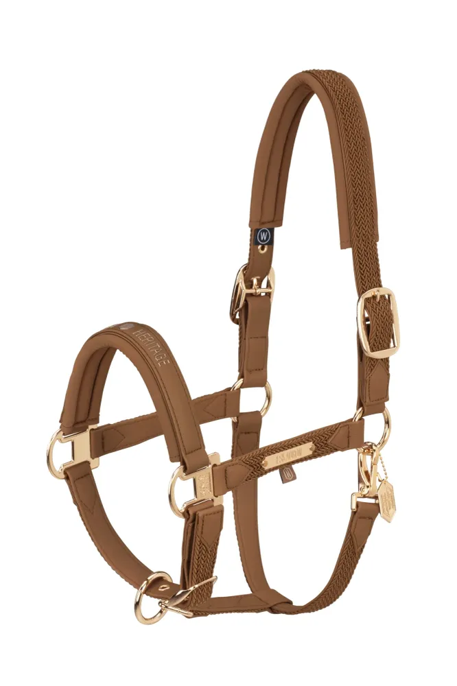 Heritage AW24 Faux Leather Dubbel Pin Headcollar Softshell Almond SHP