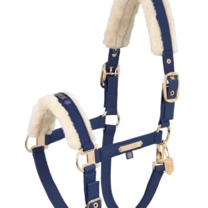 Heritage AW24 Faux Leather Tweemaal Pin Headcollar Faux Fur True Blue C