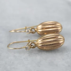 Kogelgewricht Diamond 22K Gouden Bauble Drop Earrings