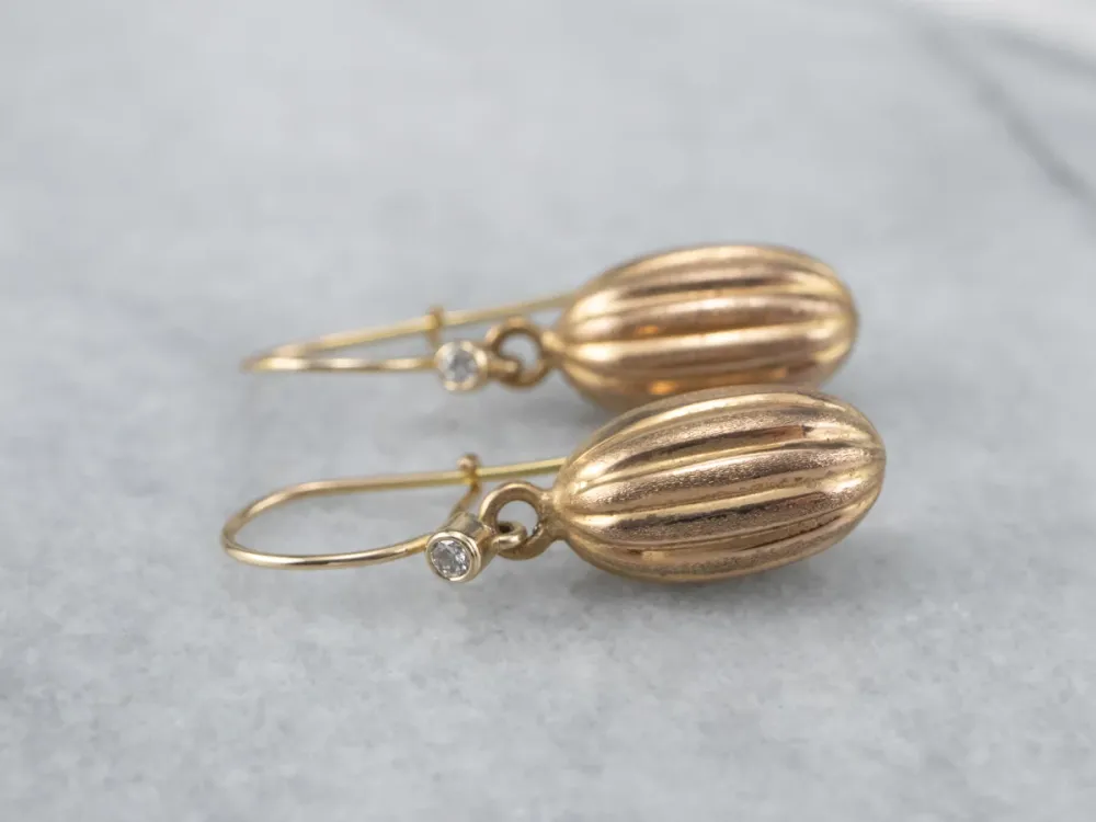 Kogelgewricht Diamond 22K Gouden Bauble Drop Earrings