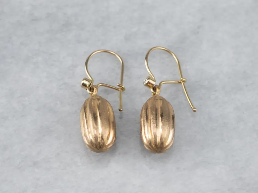 Kogelgewricht Diamond 22K Gouden Bauble Drop Earrings
