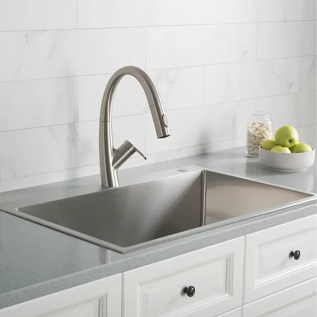 Kraus Standart PRO Dual-mount 33- x 22- Stainless Steel Los Bowl 2-Hole Kitchen Sink
