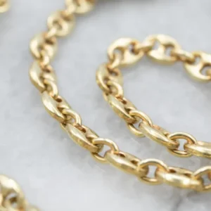 Long Two Tone Gold Mariner Chain