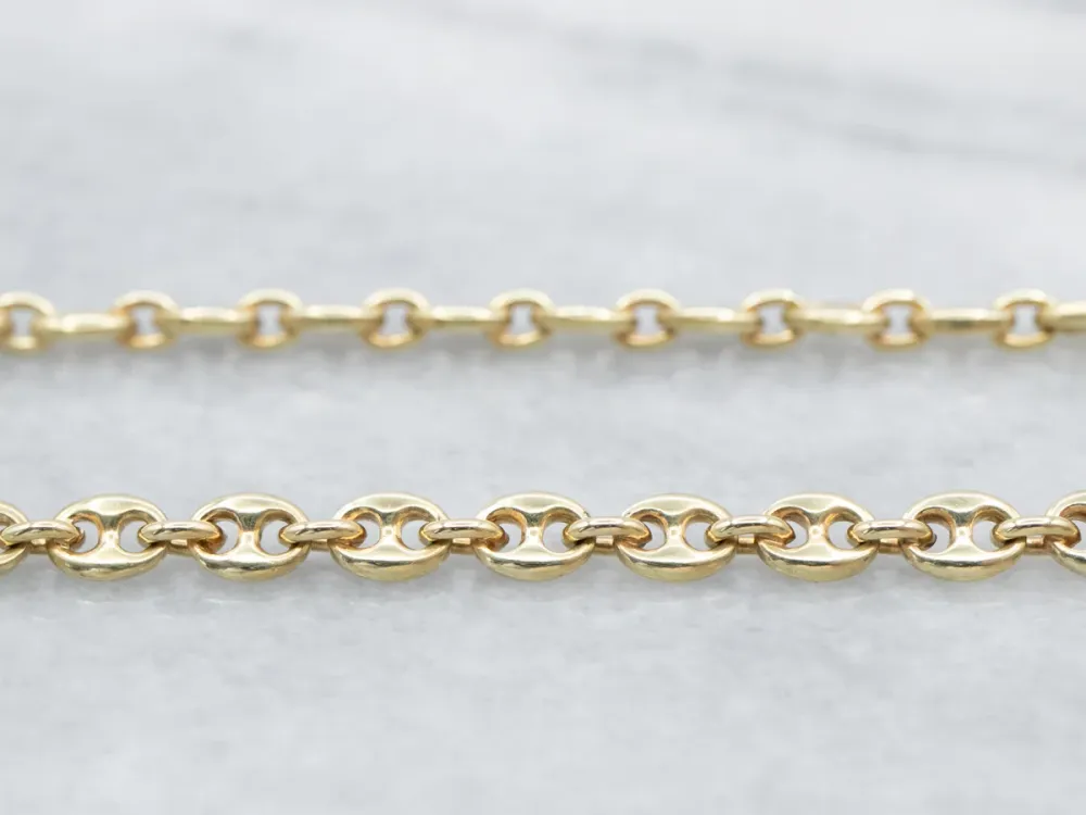 Long Two Tone Gold Mariner Chain