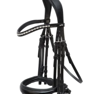 Milton Anatomic Tweevoudig Bridle Black/Silver C