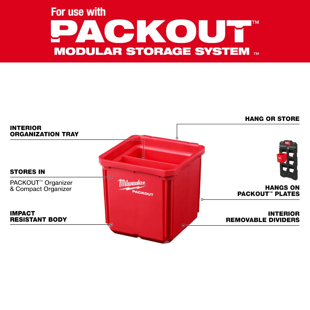 MILWAUKEE Bin Set PACKOUT™ (2 PACK) met bovenste bevestiging
