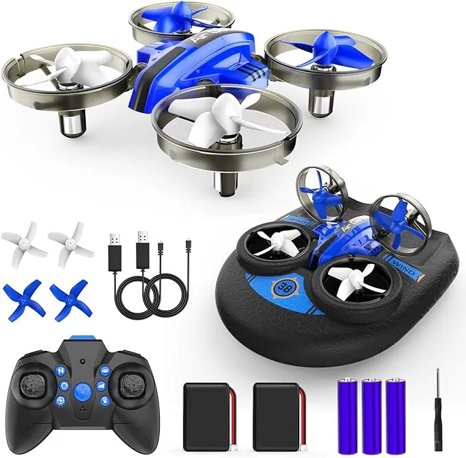 Oddire L6082 Compact Drone - Drones & Cars 2 1 Toy One Key Take Off-Landing, Altitude Hold, Headless Mode, 360° flip, Car...