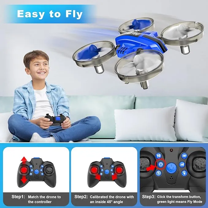 Oddire L6082 Compact Drone - Drones & Cars 2 1 Toy One Key Take Off-Landing, Altitude Hold, Headless Mode, 360° flip, Car...