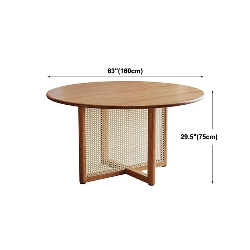 Oval Eenkleurig Wood Dining Table Modern Natural Furniture Double Pedestal 47